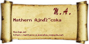 Mathern Ajnácska névjegykártya